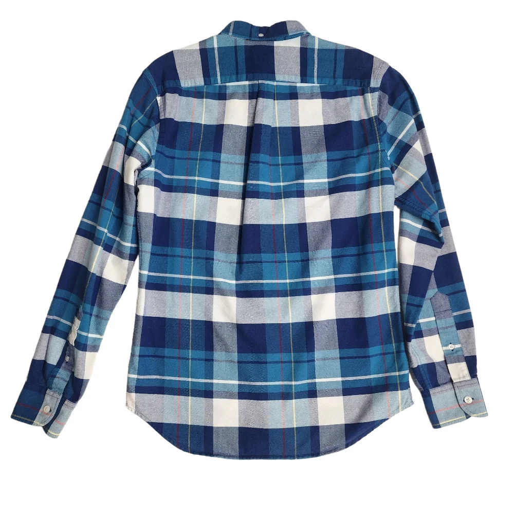 Old‎ Navy Slim Fit Men's Button Down Everyday Blue Plaid Shirt size Small